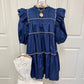 Navy Puff Sleeve Mini Dress