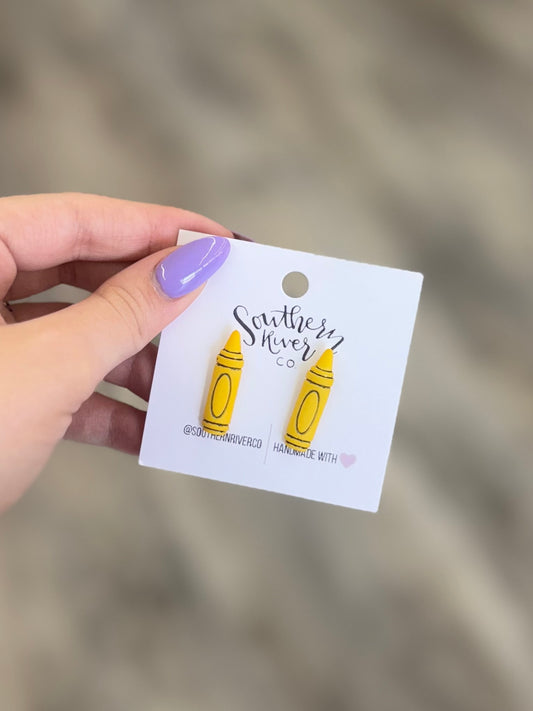 Yellow Crayon Studs