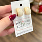 Ivory & Gold Huggie Earrings