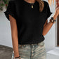 Black Knitted Round Neck Top