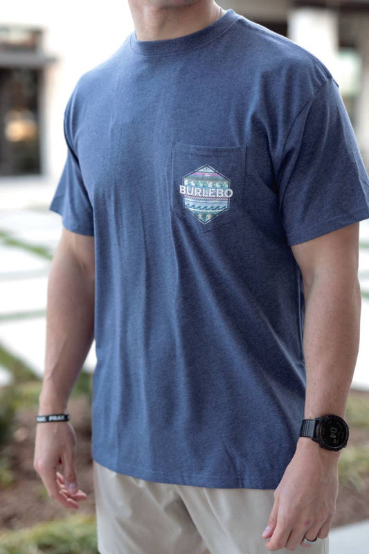 Palms and Fins Logo - SS: Heather Navy