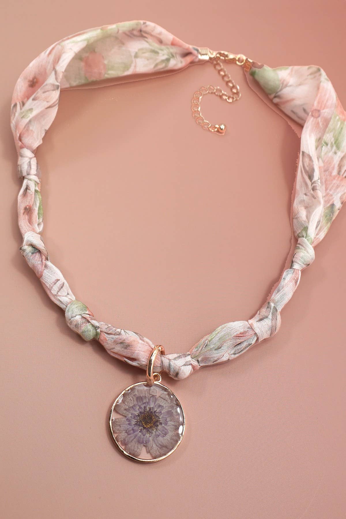 Floral Charm Scarf Interchangeable Necklace