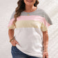 Plus White Color Block Top