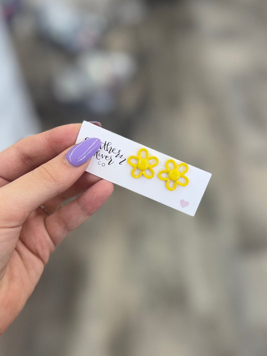 Yellow Flower Studs