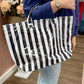 Black & White Glossy Striped Pool Tote Bag