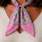 Pink & Green Geometric Print Scarf Necklace