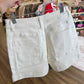 White Stretch High Rise Denim Shorts