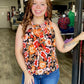 Orange Floral Halter Top