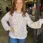 Multi Color Popcorn Knitted Sweater