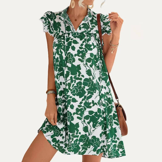 Green Floral Print Dress