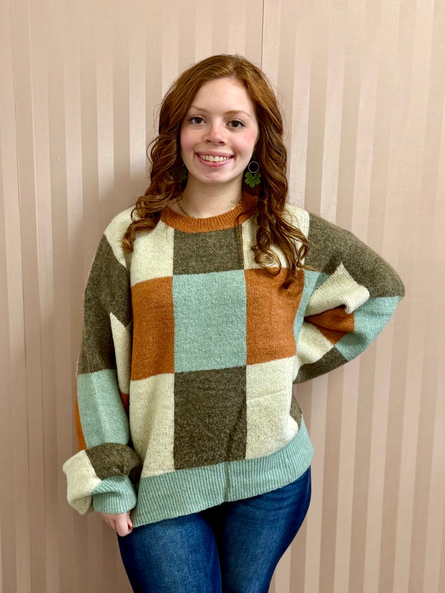 Checker Detailed Sweater