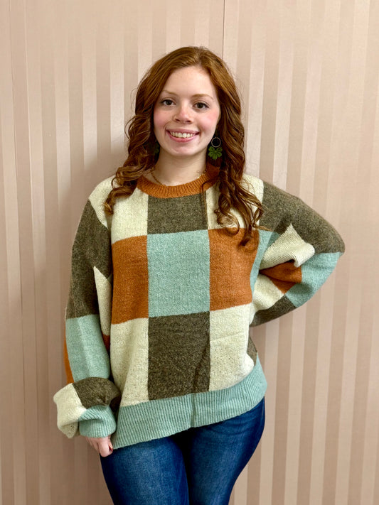 Checker Detailed Sweater