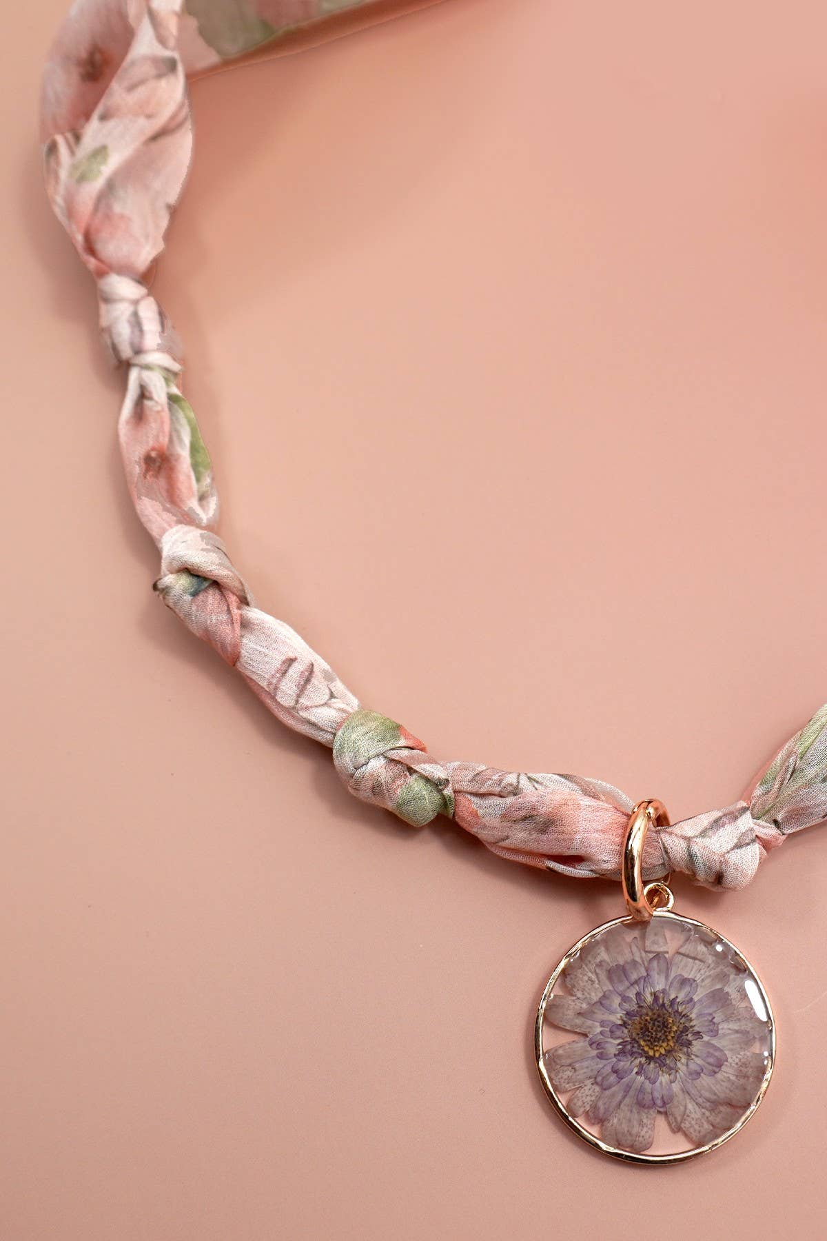 Floral Charm Scarf Interchangeable Necklace