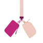 Magenta Pink Dual Pouch Wristlet Keychain Wallet