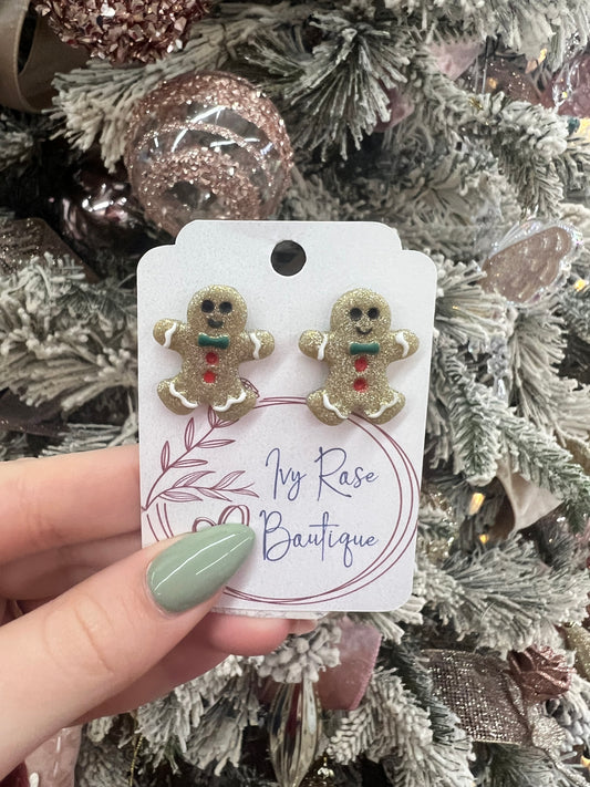 Gingerbread Man Stud Earrings