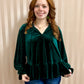 Hunter Green Velvet Top