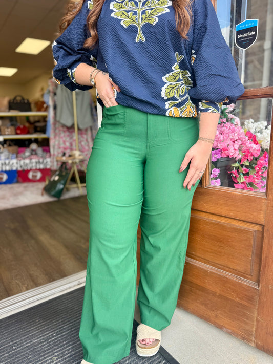 Green High-Rise Pants