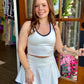 Sky White Racerback Tank and Crossover Skort Set