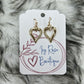 Gold Heart Dangle Earrings- Small