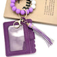 Purple Beaded Bracelet Keychain Wallet