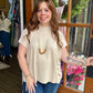 Sand Beige Mock Neck Sweater Top