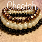 3pc Crystal Bead Bracelet Set- Cheetah