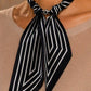 Black Stripe Print Scarf Necklace
