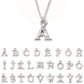 Silver Rhinestone Initial Capital Letter Pendant Necklace: T