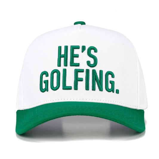 Green He’s Golfing Trucker Hat