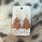 Rose Gold Christmas Tree Earrings