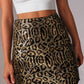 Sequined Leopard Print Skirt