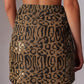 Sequined Leopard Print Skirt