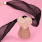Pearl Heart Sheer Lace Chain Necklace