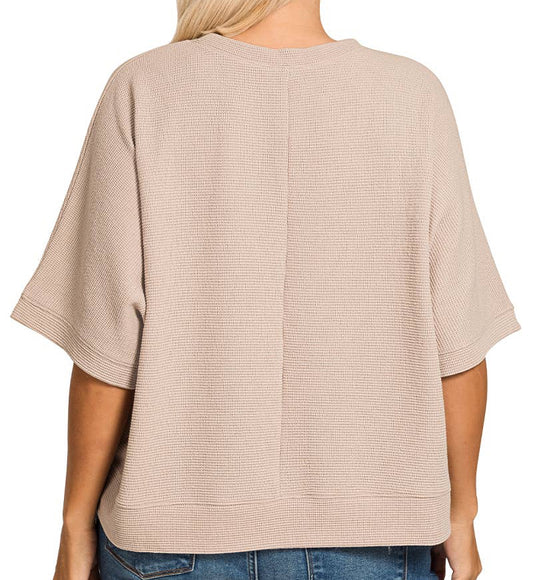 Plus Cocoa Double Knit Banded Top