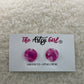 Pink Hand-painted Studs