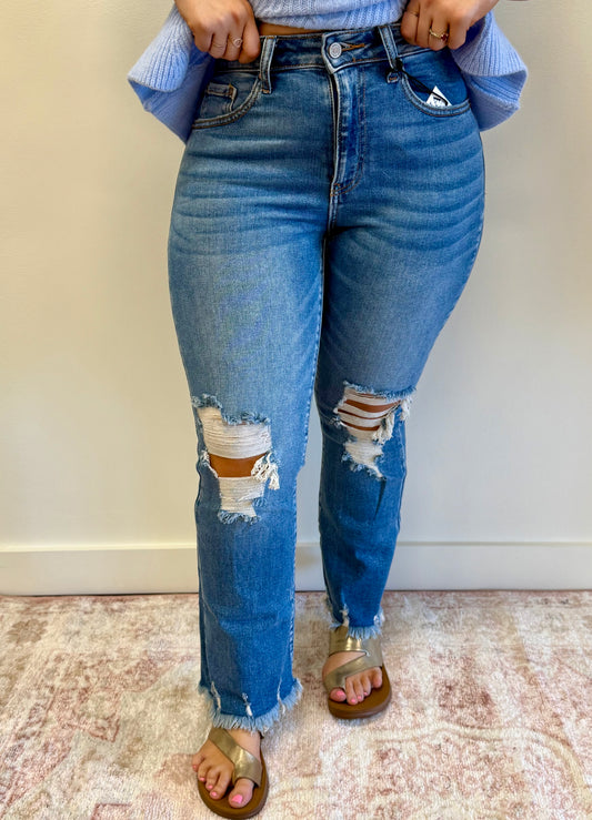 Medium Distressed Denim Jeans