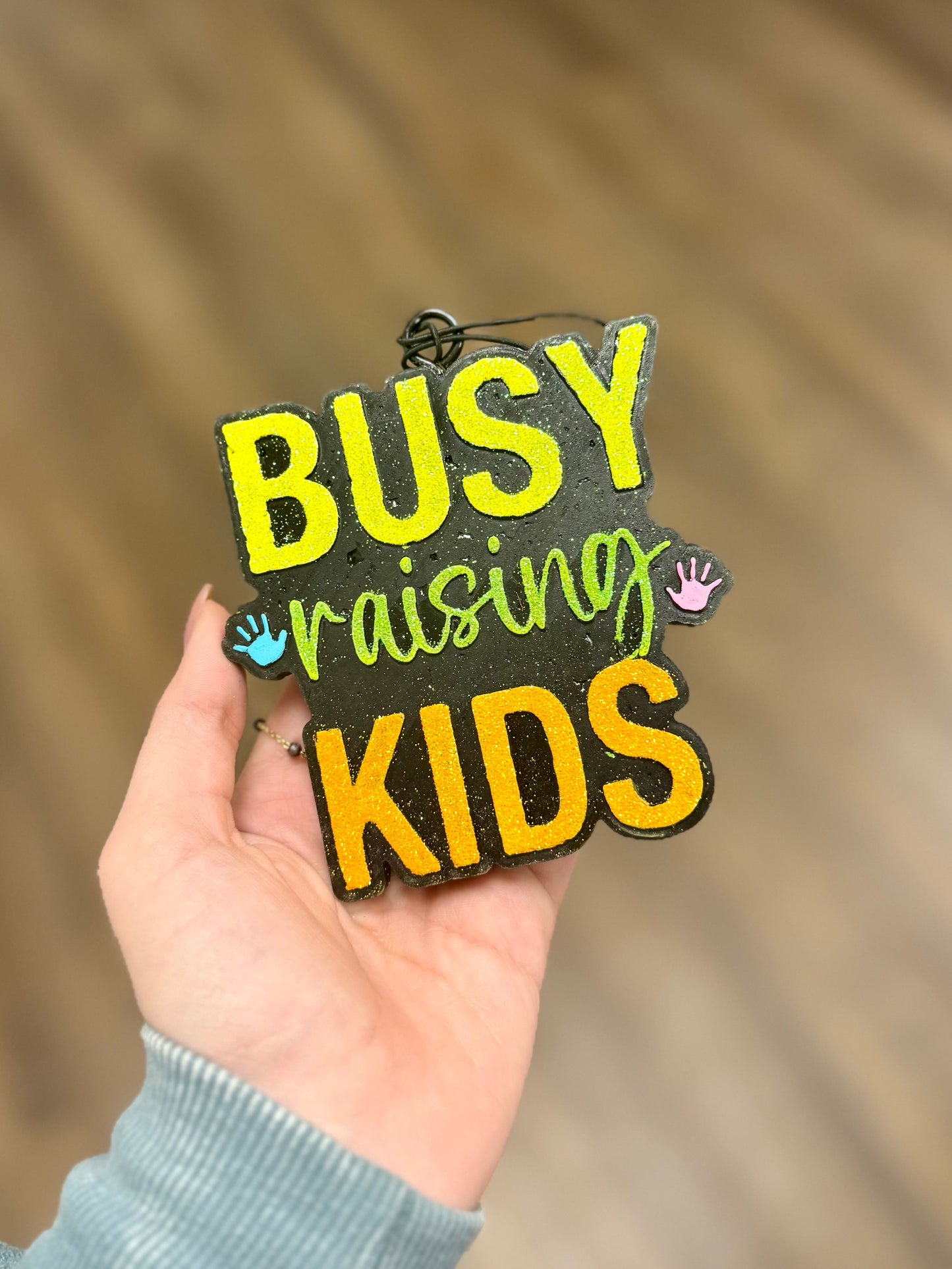 Busy Raising Kids Car Freshie - Black Cherry Leather