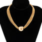 Gold Wire Chain Statement Necklace