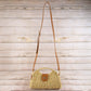 Beige Woven Straw Top Handle Handbag