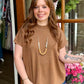 Deep Camel Mock Neck Sweater Top