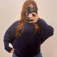 Navy Airy Dolman Sweater