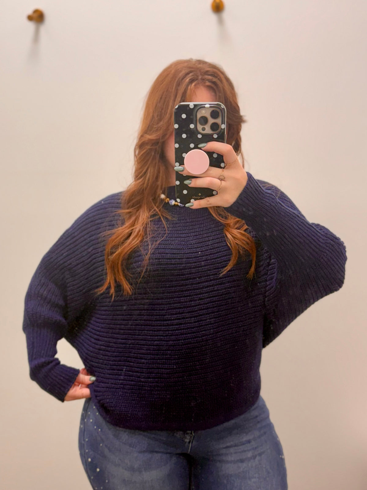 Navy Airy Dolman Sweater