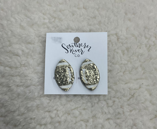 Gold Football Earrings