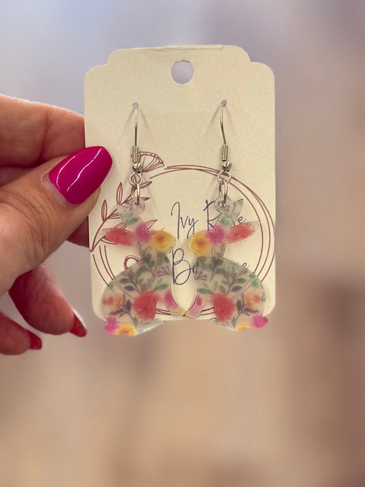 Floral Bunny Earrings