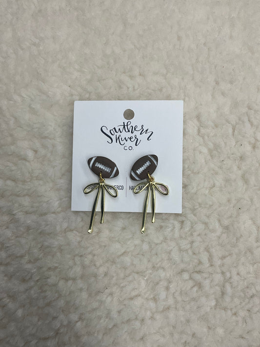 Football Bow Earrings