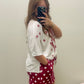 Burgundy Polka Dot Skort