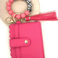 Hot Pink Beaded Bracelet Keychain Wallet