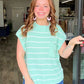 SS Mint Stripe Sweater Top