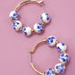 Blue Ceramic Hoop Earrings