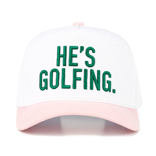 Light Pink He’s Golfing Trucker Hat